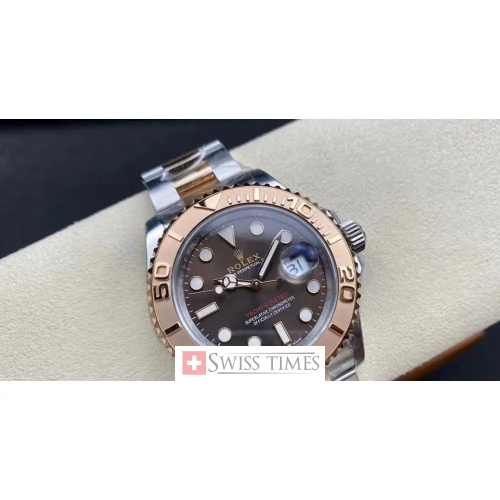 Rolex Yacht-Master 40 Two Tone Pink Gold Chocolate Dial