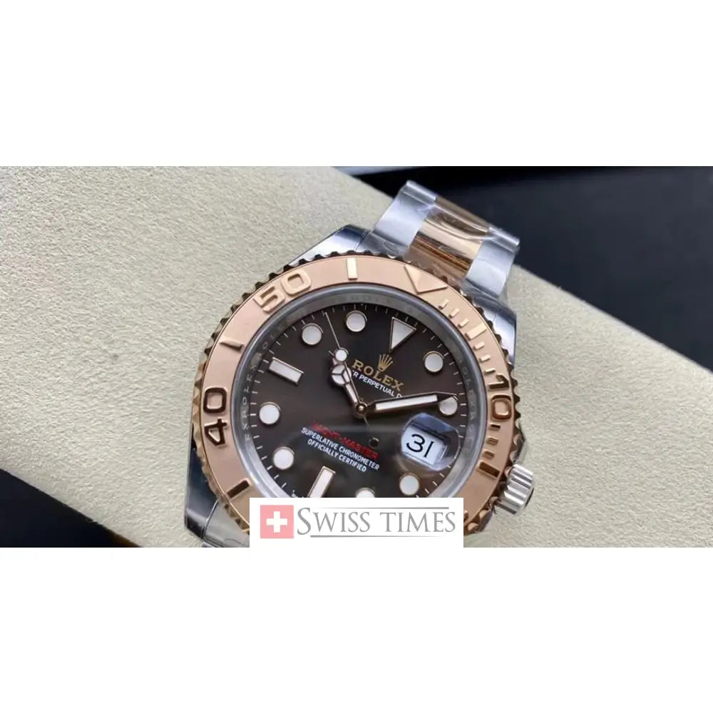 Rolex Yacht-Master 40 Two Tone Pink Gold Chocolate Dial