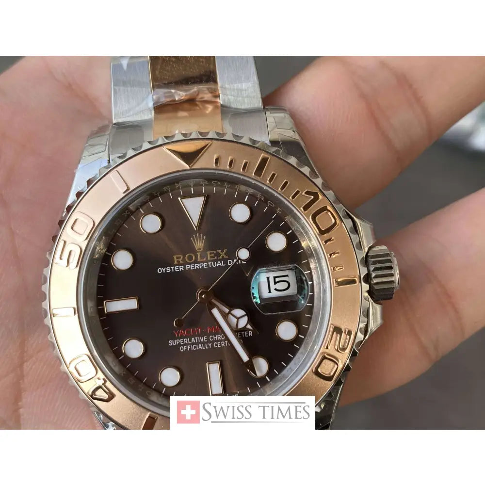 Rolex Yacht-Master 40 Two Tone Pink Gold Chocolate Dial