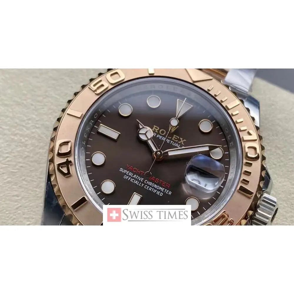 Rolex Yacht-Master 40 Two Tone Pink Gold Chocolate Dial