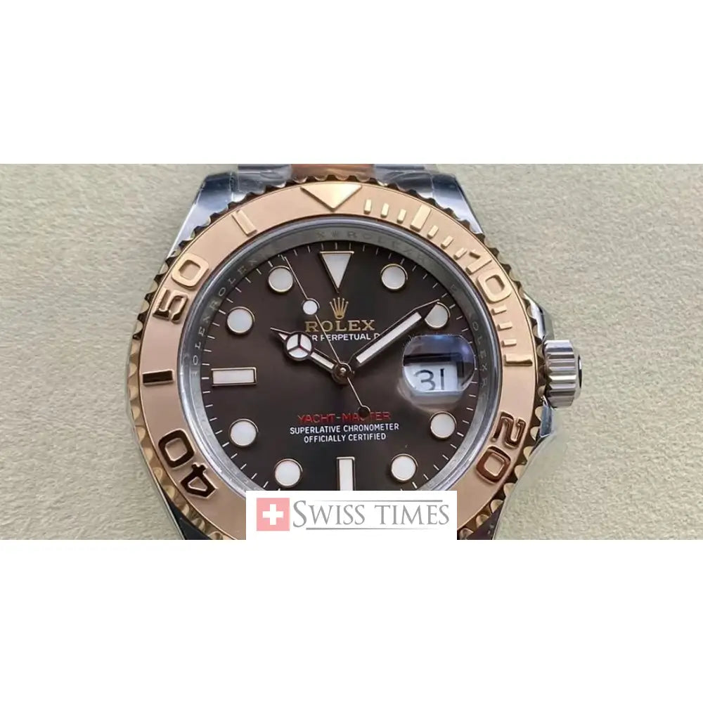 Rolex Yacht-Master 40 Two Tone Pink Gold Chocolate Dial