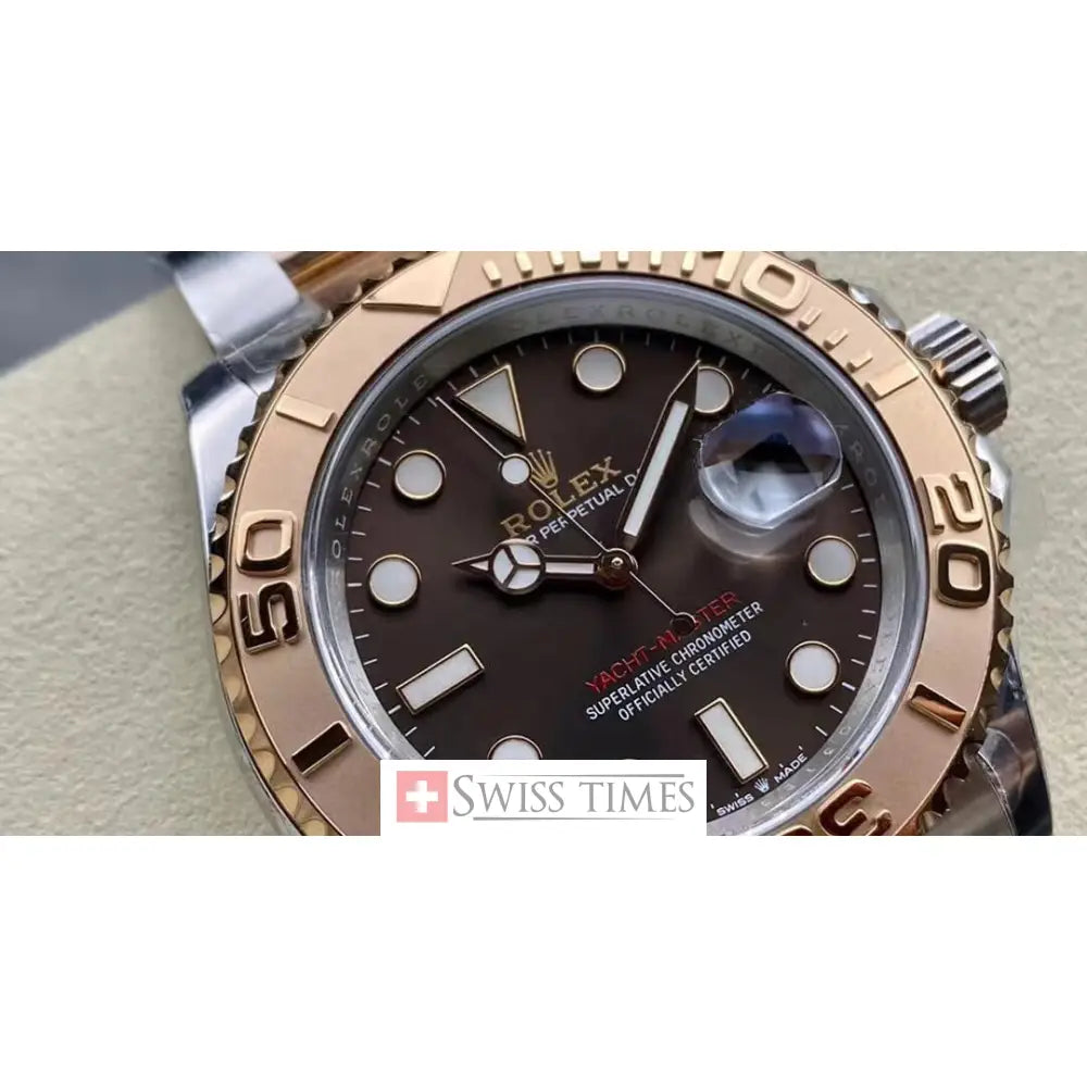 Rolex Yacht-Master 40 Two Tone Pink Gold Chocolate Dial