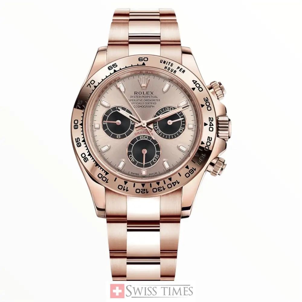 Rose Gold Pink Black Dial