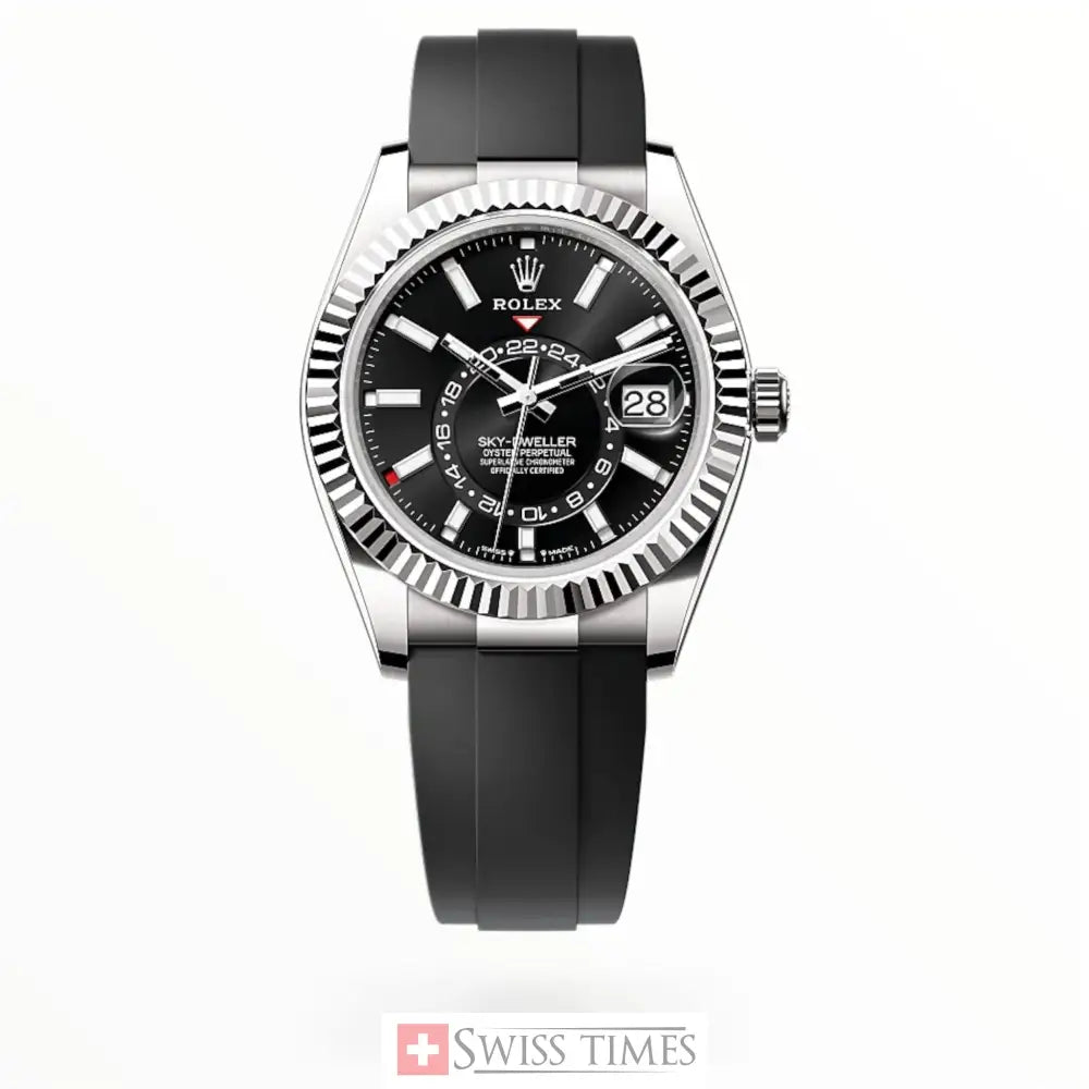Steel Black Dial With Rubber