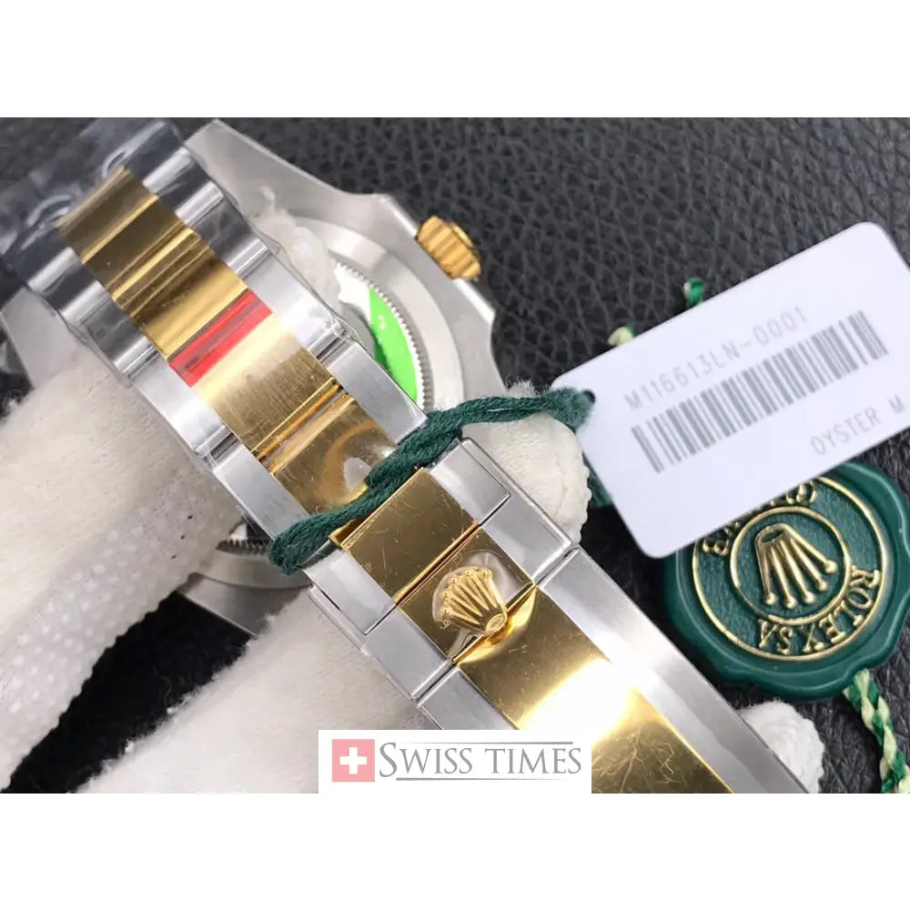 Sub Date 2 Tone Yellow Gold Black Dial
