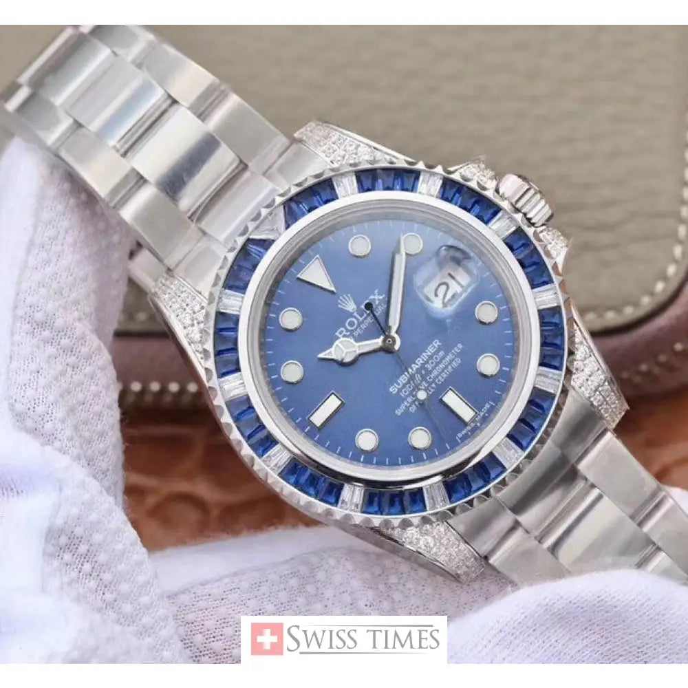 Sub Date Sapphire And Diamonds Bezel