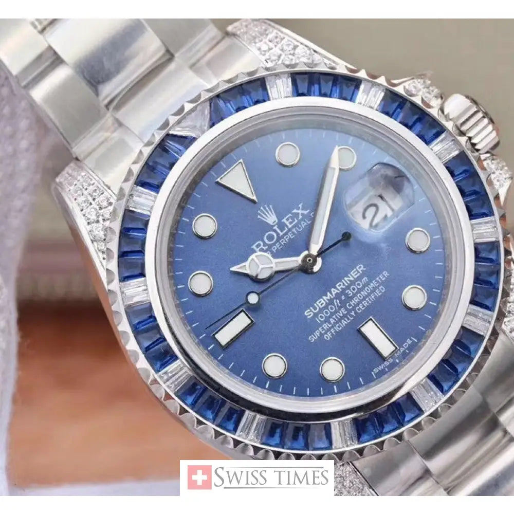 Sub Date Sapphire And Diamonds Bezel