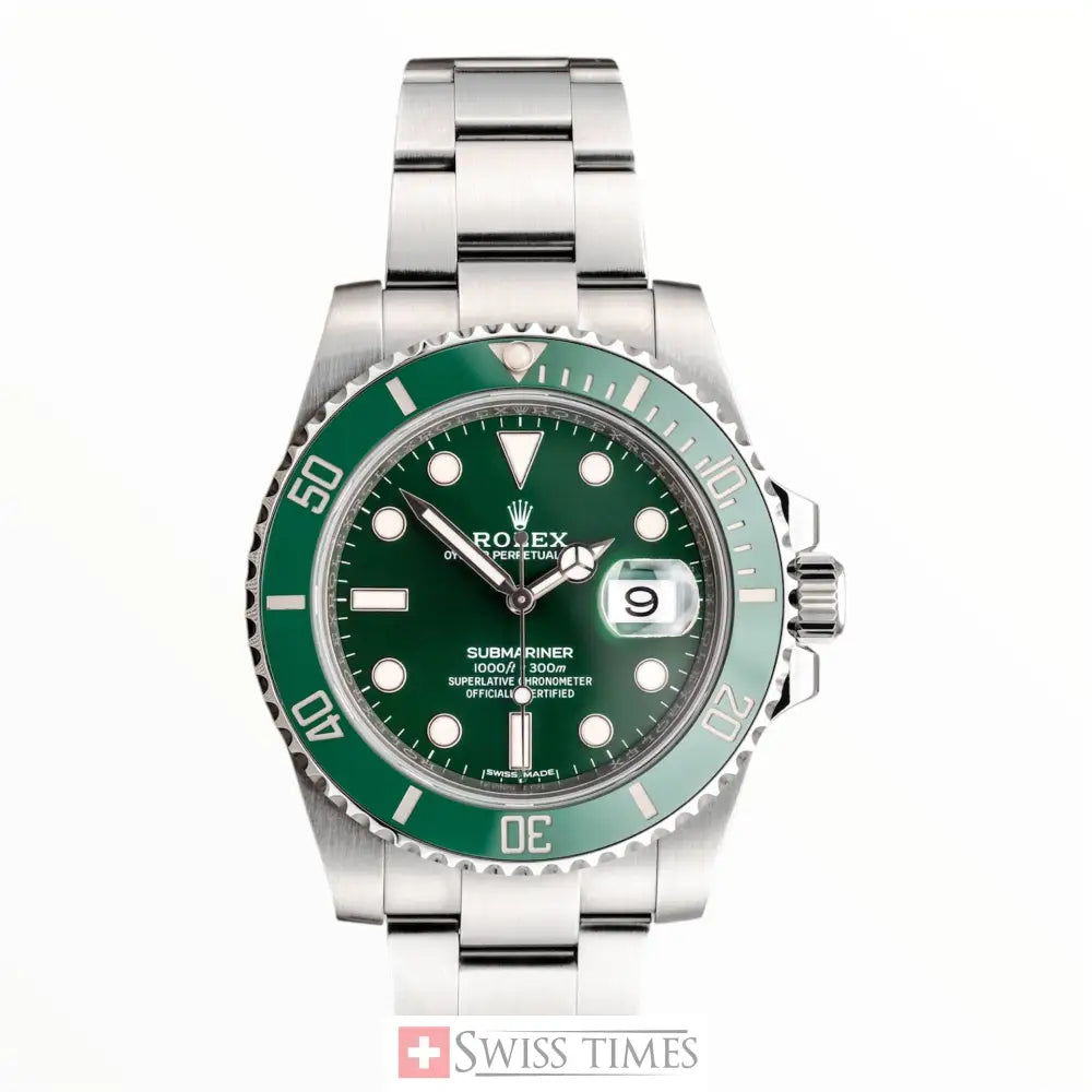 Sub Date SS Green Hulk Ceramic Bezel