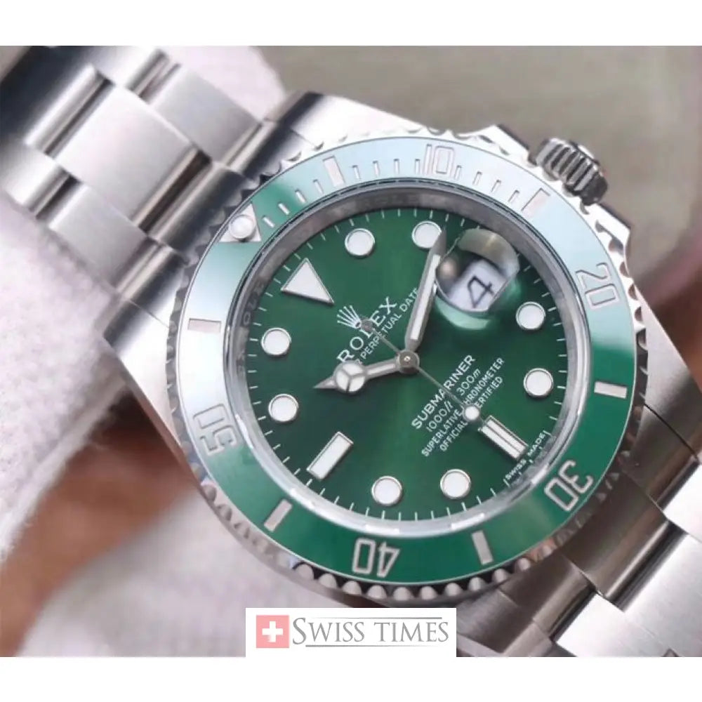 Sub Date SS Green Hulk Ceramic Bezel