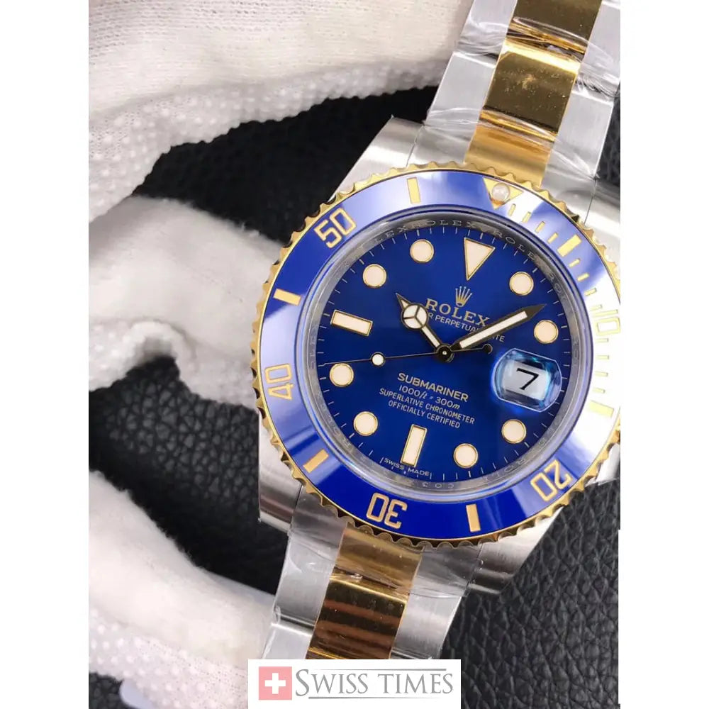 Sub Date TwoTone Yellow Gold Blue Dial