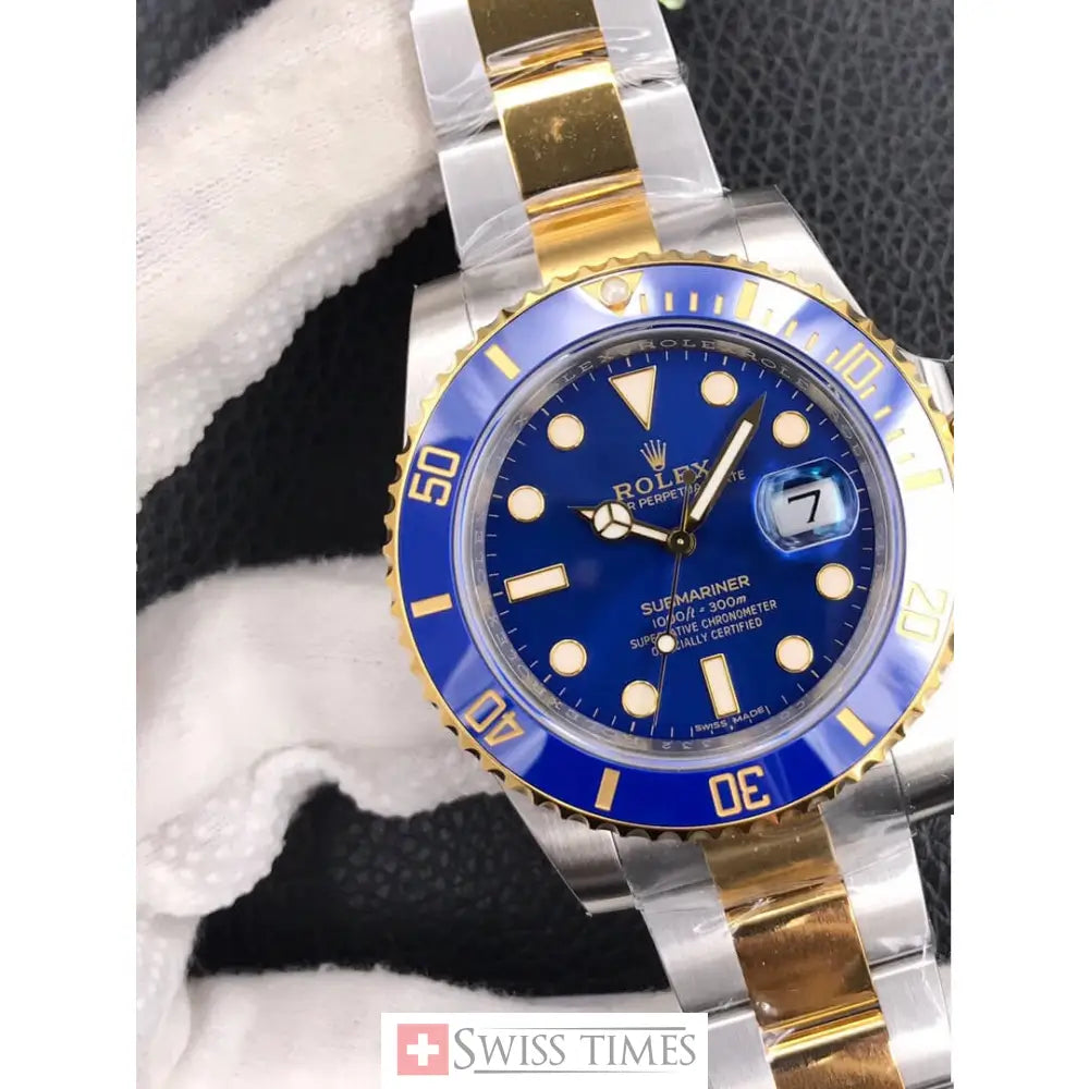 Sub Date TwoTone Yellow Gold Blue Dial