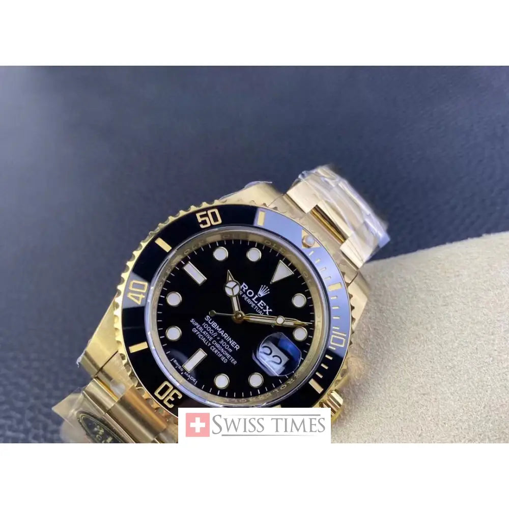 Sub Date Yellow Gold Black Dial Ceramic Bezel