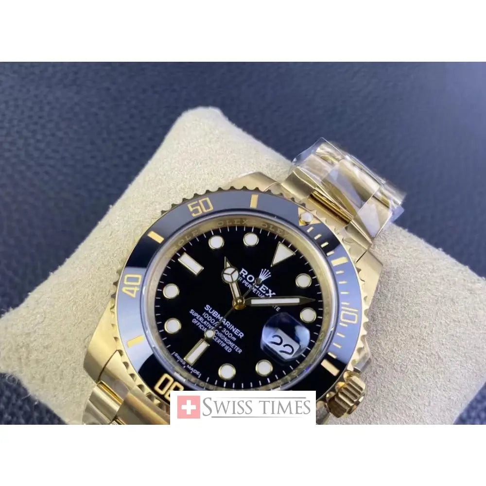 Sub Date Yellow Gold Black Dial Ceramic Bezel