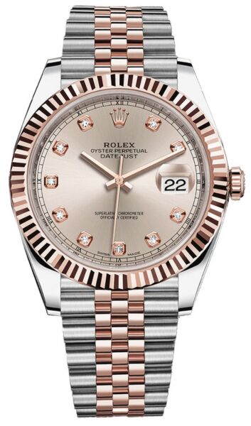 Rolex Datejust Sundust Diamonds Dial Rose Gold Jubilee