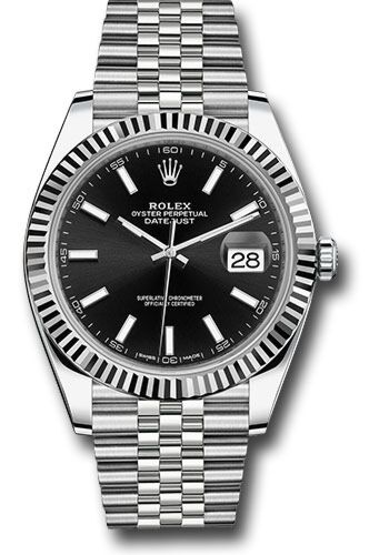 Rolex Datejust Steel Black Dial Jubilee