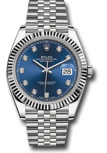 Rolex Datejust Steel Blue Diamonds Dial Jubilee