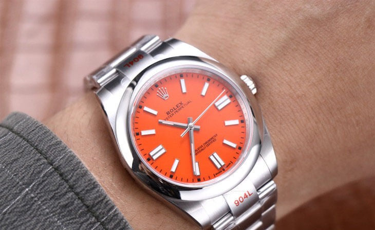 Rolex Oyster Perpetual 41mm Coral Red Dial