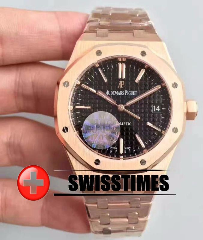 Audemars Piguet Royal Oak 41 Black Dial 50th Anniversary Rose Gold