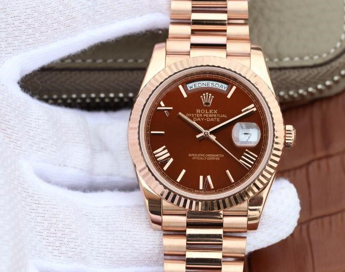 Rolex Day-Date Chocolate Roman Dial Everose Gold President