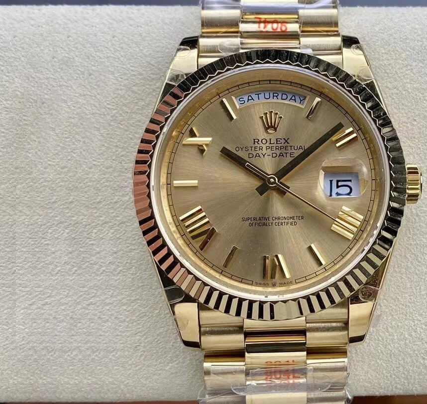 Rolex Day-Date Yellow Gold Champagne Roman Dial President