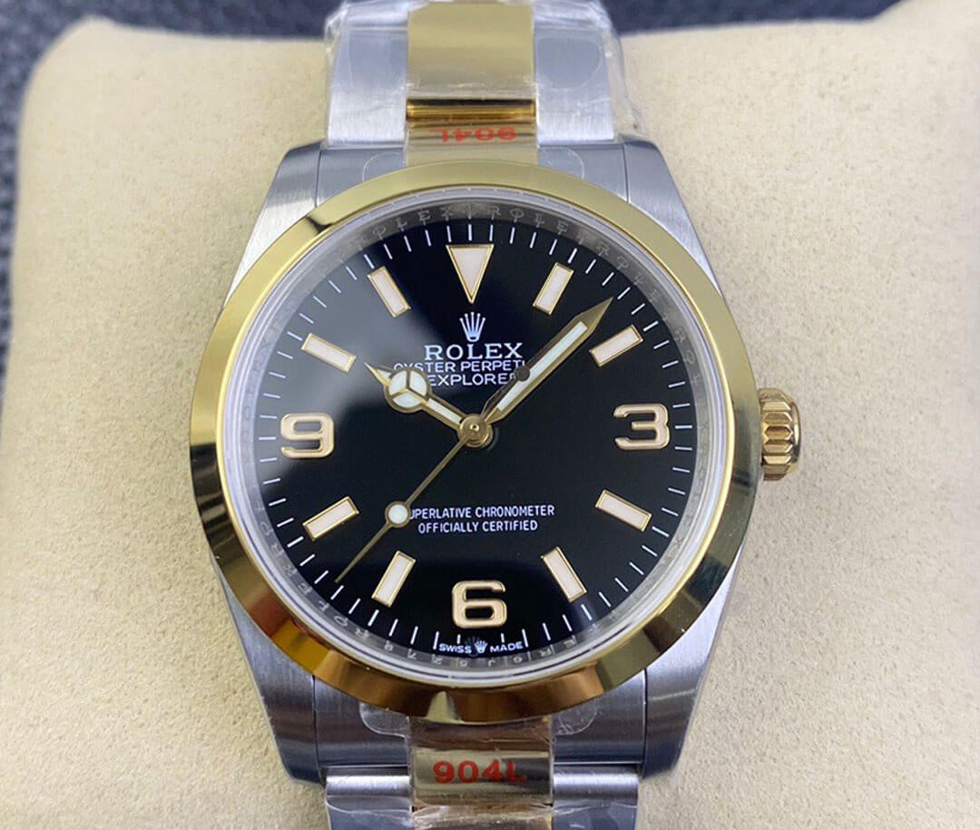 Rolex Explorer Two Tone Black Dial  36mm