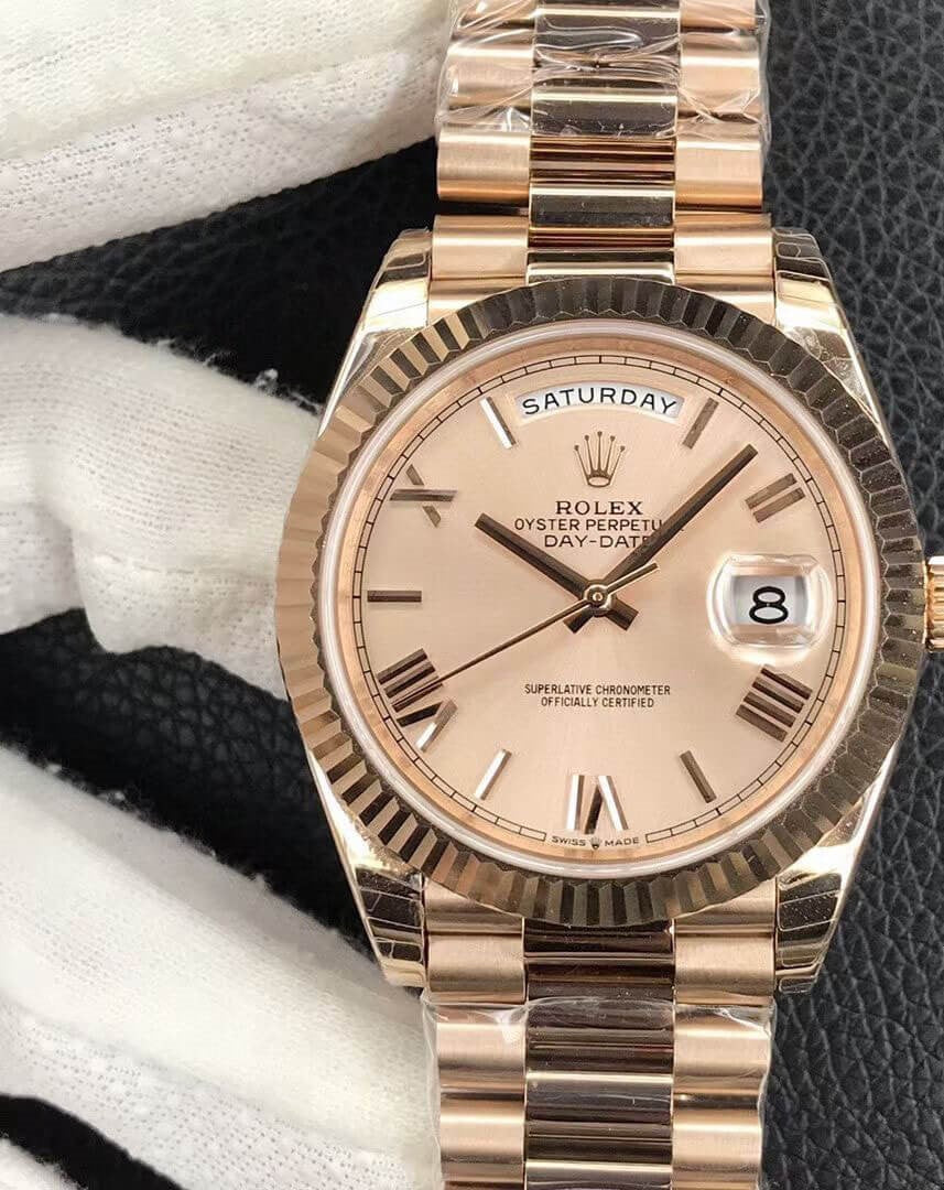 Rolex Day-Date Everose Gold Sundust Dial Roman 41mm