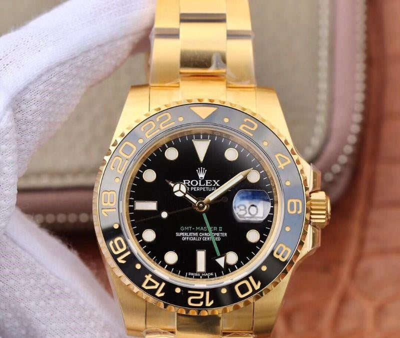 Rolex Gmt-Master II Yellow Gold Black Dial