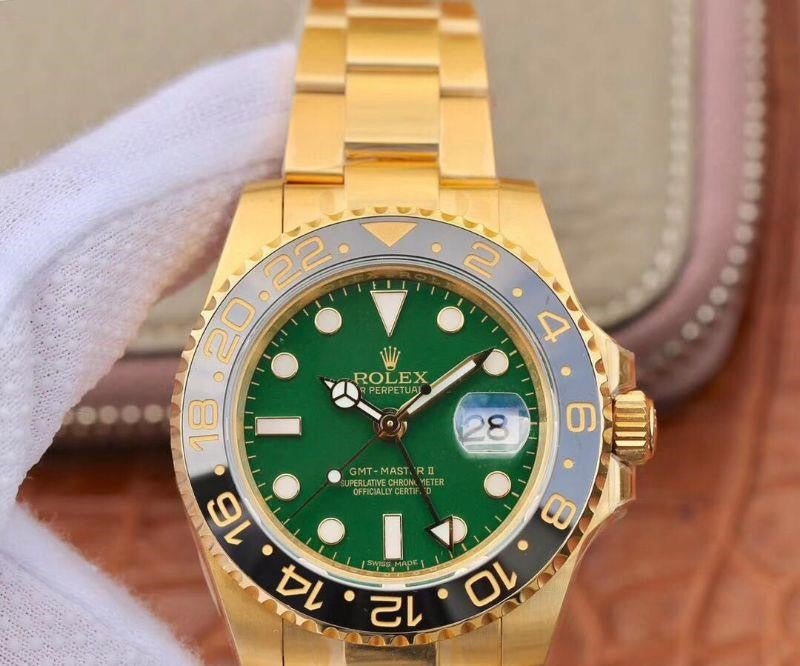 Rolex Gmt-Master II Yellow Gold Green Dial