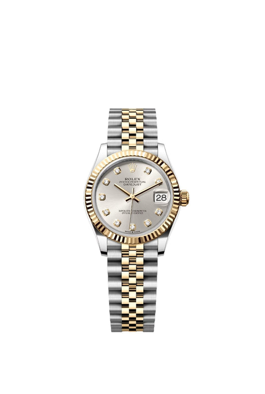 Rolex Datejust TwoTone Silver Dial Diamonds Jubilee 31MM