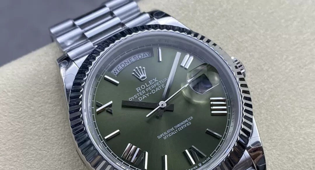 Rolex Day-Date Steel Olive Green Roman Dial President