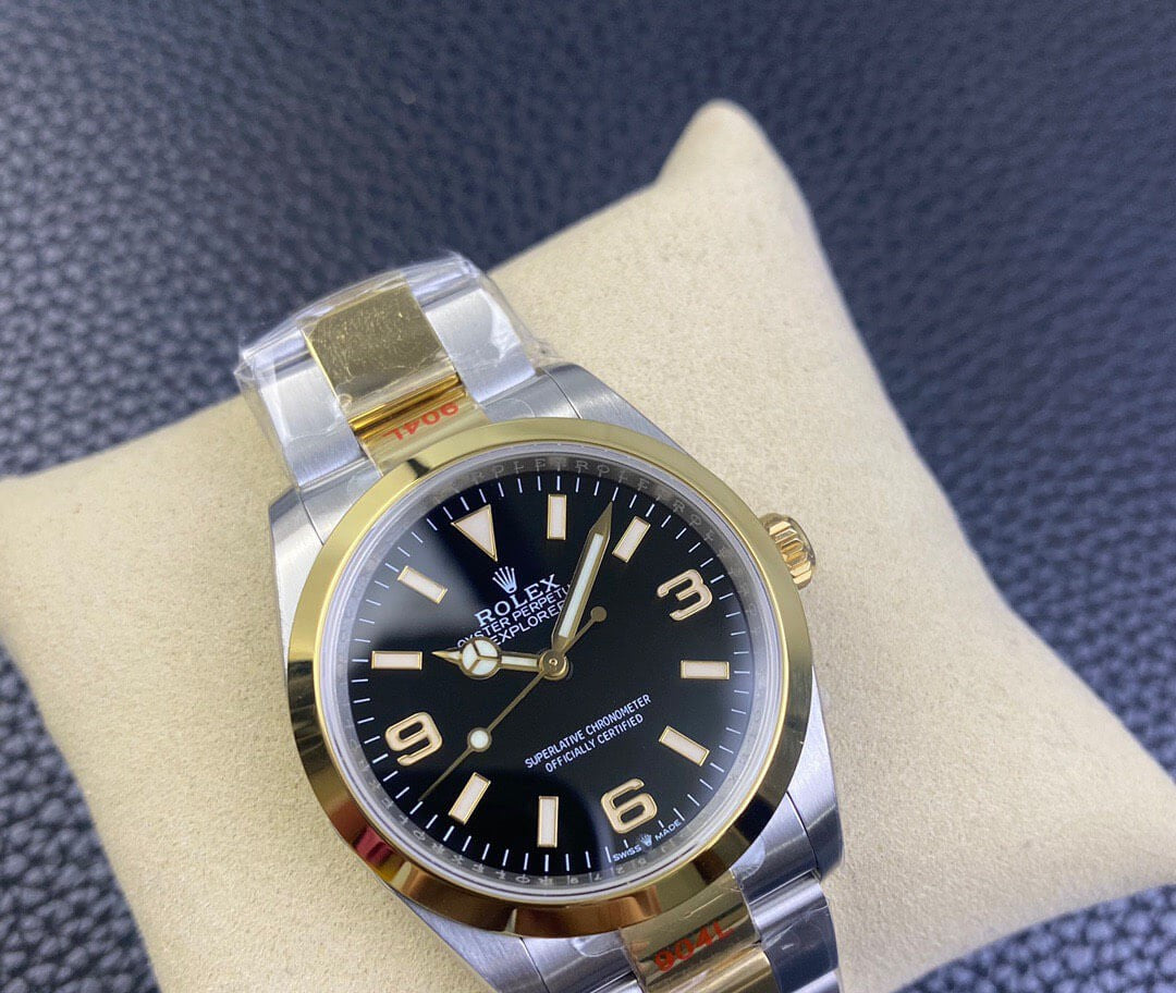 Rolex Explorer Two Tone Black Dial  36mm