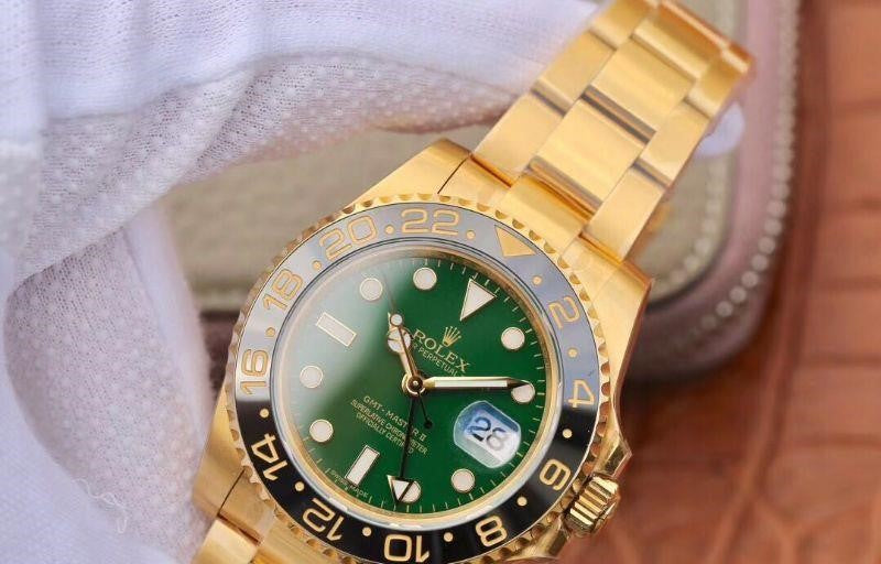 Rolex Gmt-Master II Yellow Gold Green Dial