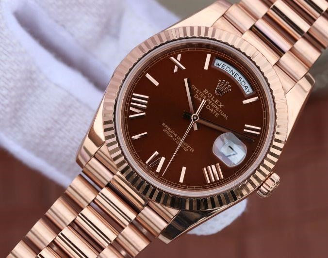 Rolex Day-Date Chocolate Roman Dial Everose Gold President