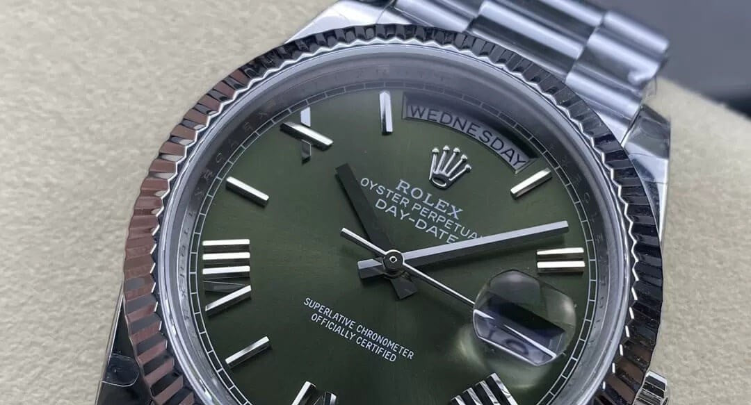 Rolex Day-Date Steel Olive Green Roman Dial President