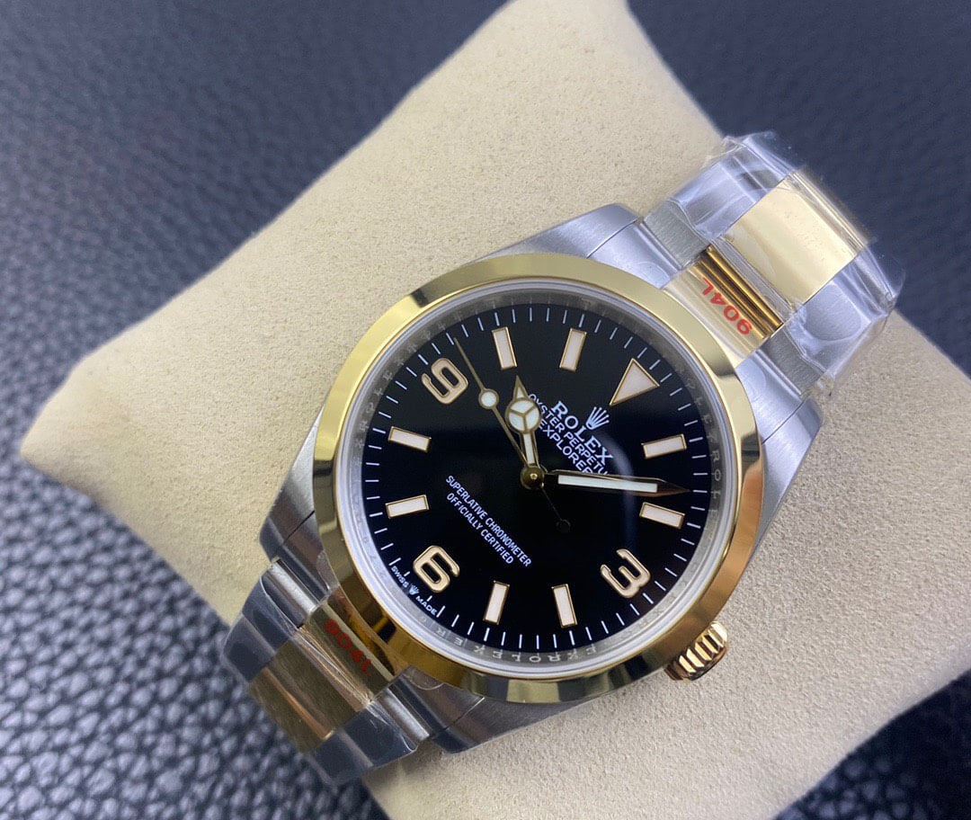 Rolex Explorer Two Tone Black Dial  36mm