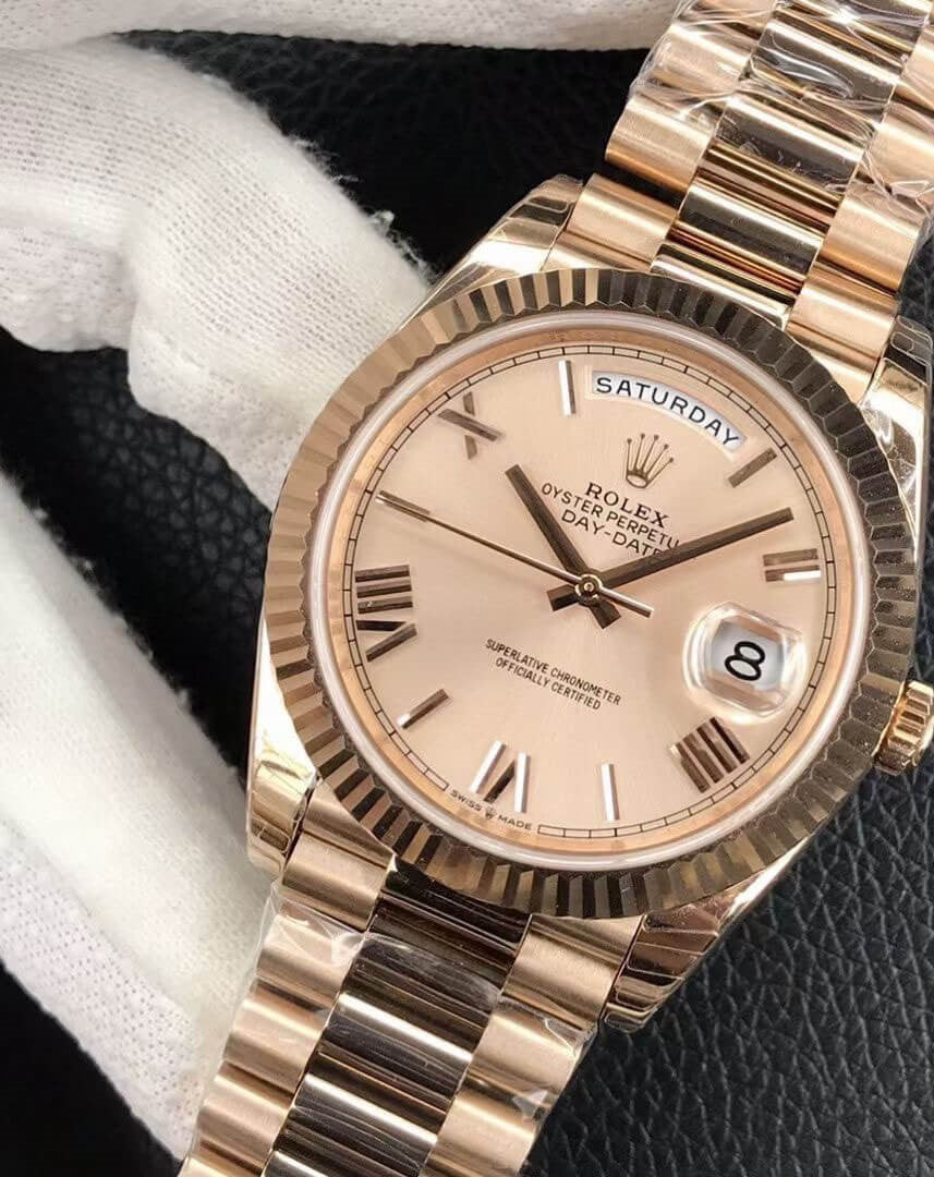 Rolex Day-Date Everose Gold Sundust Dial Roman 41mm