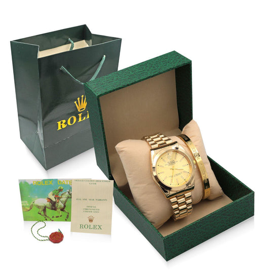 Rolex Watch Set And Bracelet Yellow Gold