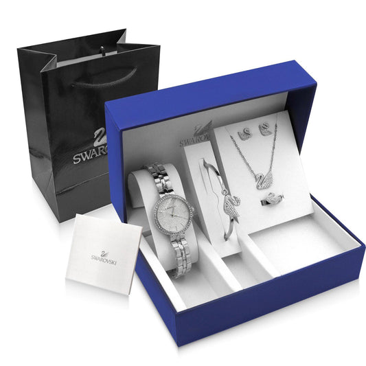 Swarowski Full Set Watch/Bracelet/Ring/Earrings/Necklace