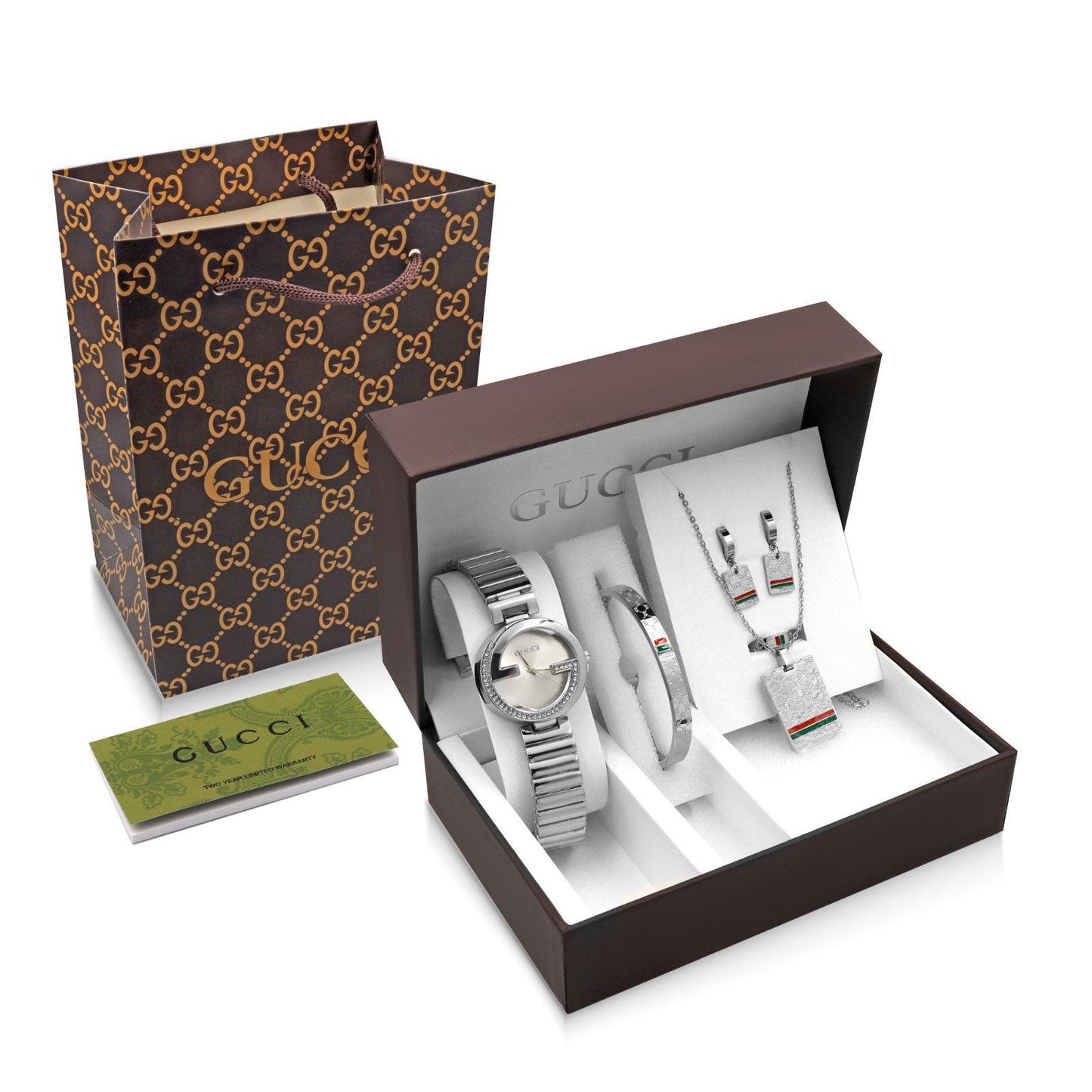 Gucci Full Set Watch/Bracelet/Ring/Earrings/Necklace