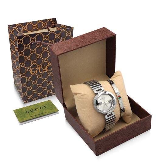 Gucci Watch Set And Bracelet Steel