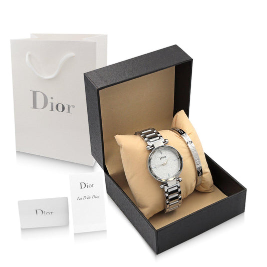 Dior Watch Set And Bracelet Stainless Steel