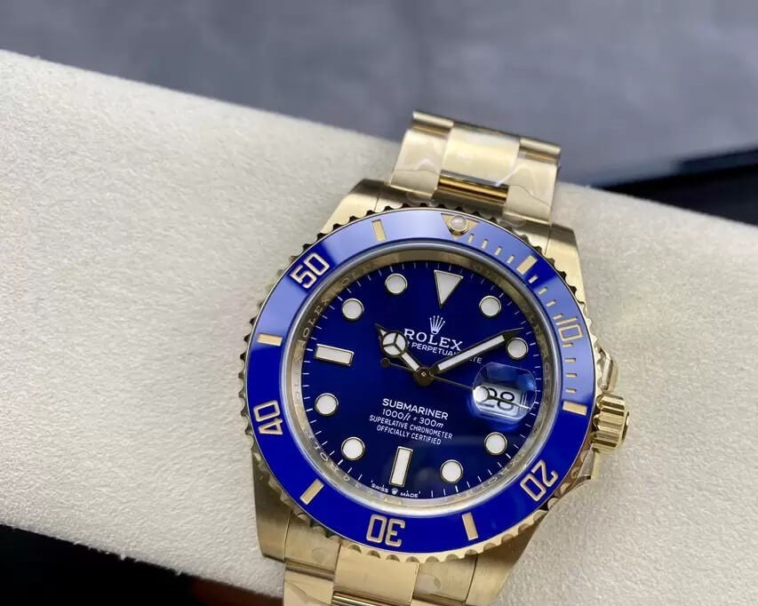 Rolex Submariner Date Yellow Gold Blue Dial Ceramic Bezel