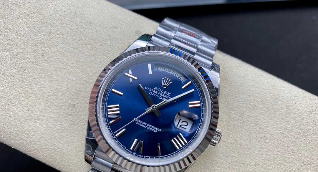 Rolex Day-Date Steel Blue Roman Dial President