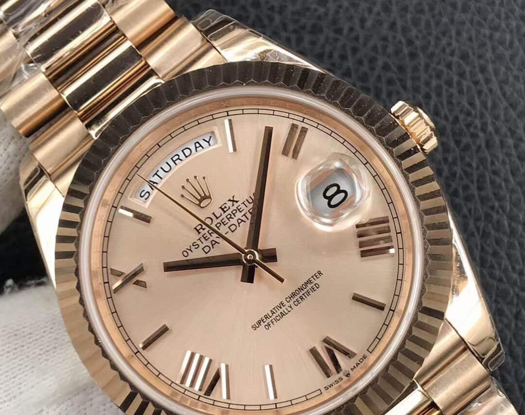 Rolex Day-Date Everose Gold Sundust Dial Roman 41mm