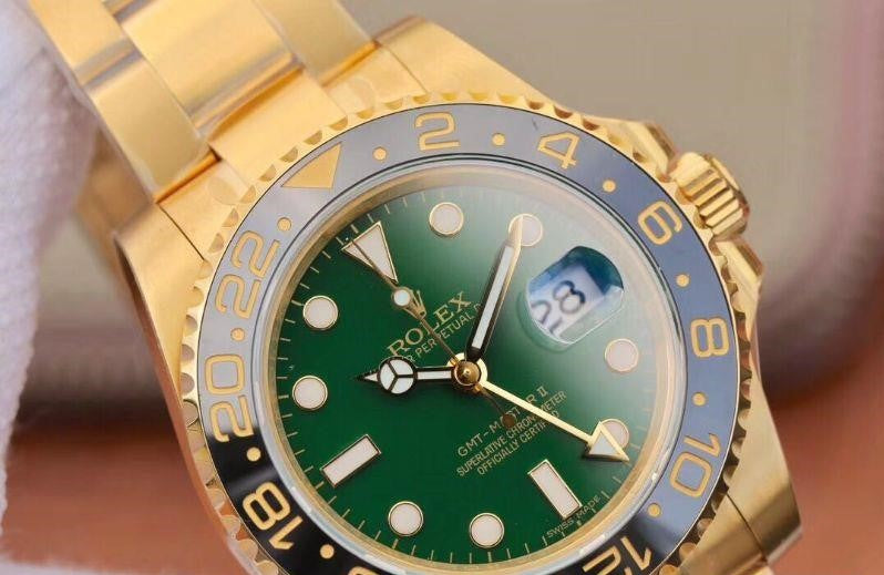 Rolex Gmt-Master II Yellow Gold Green Dial