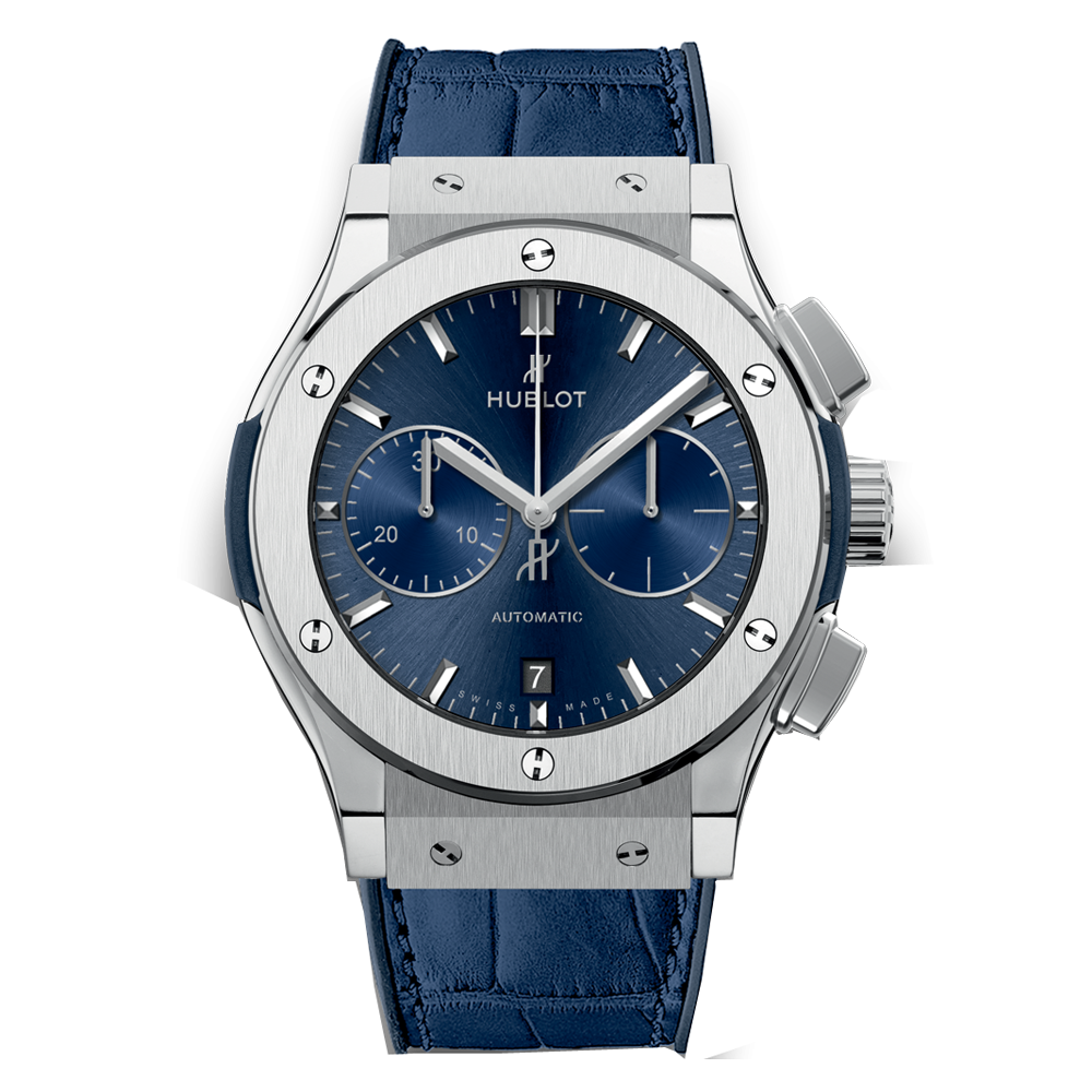 Hublot Classic Fusion Chronograph Blue Dial Steel Bezel 45MM