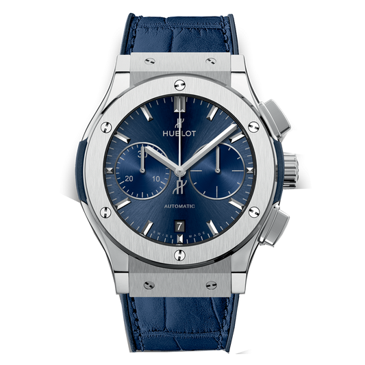 Hublot Classic Fusion Chronograph Blue Dial Steel Bezel 45MM