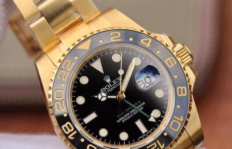 Rolex Gmt-Master II Yellow Gold Black Dial