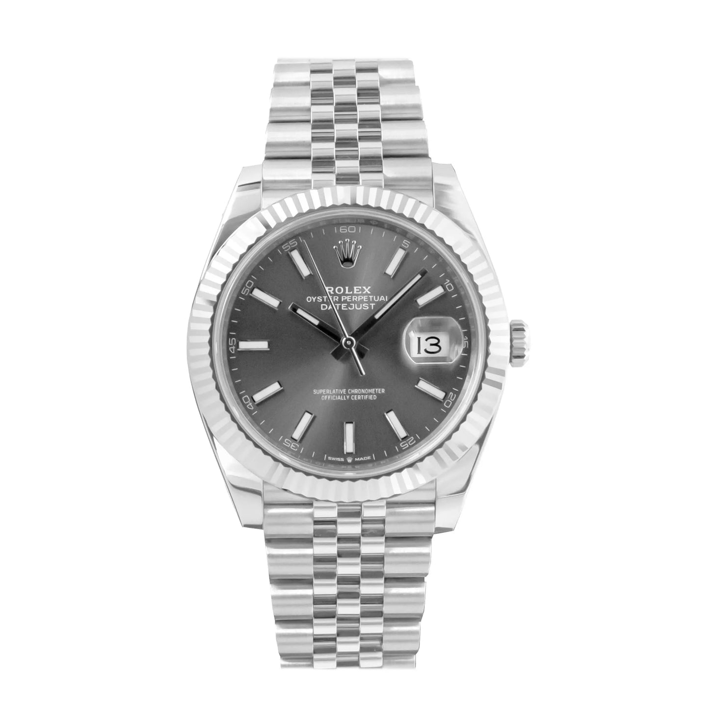 Rolex Datejust Steel Grey Rhodium Dial Jubille