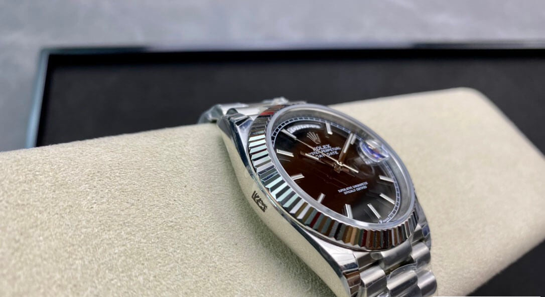 Rolex Day-Date Steel Black Dial President 